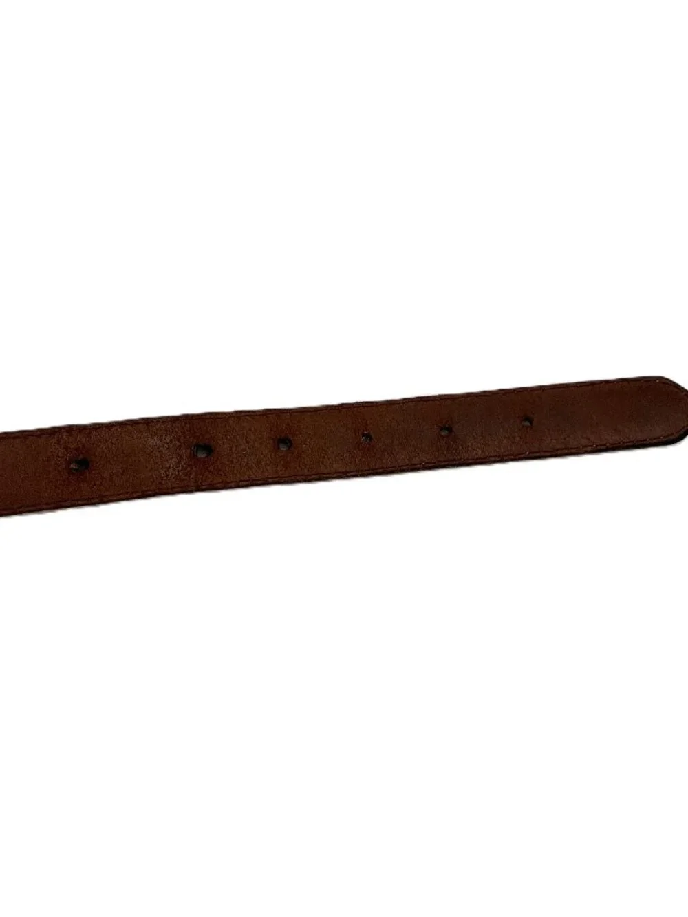 Vintage Fossil Leather Belt Women's Large Brown Patchwork  BT1411 Colorblock Y2K